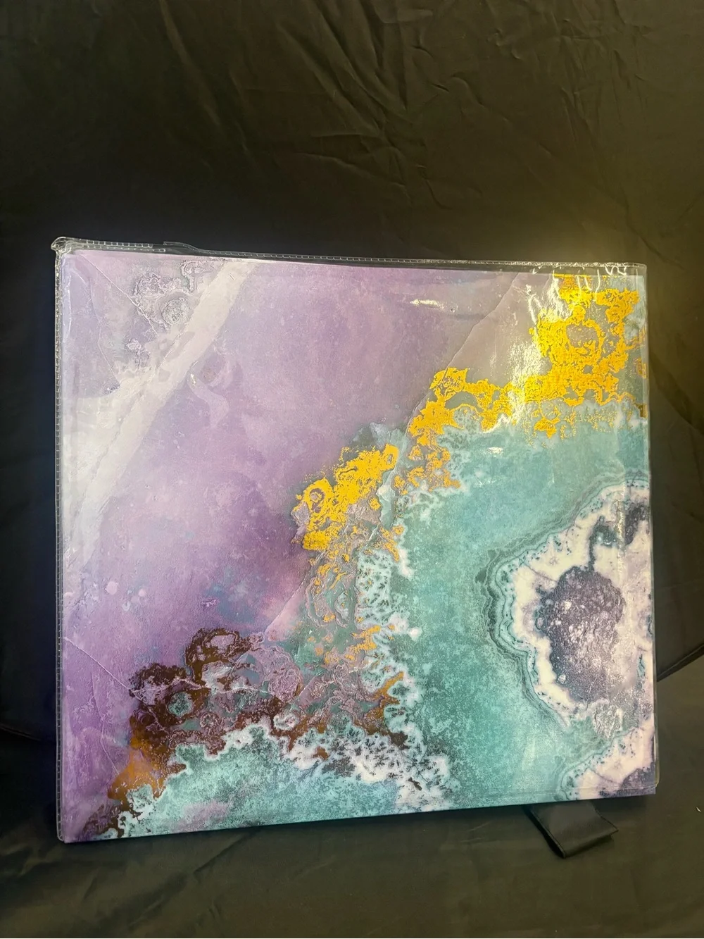 The Paper Studio 12x12 Lavender & Teal Marble Scrapbook Album with Gold Accents